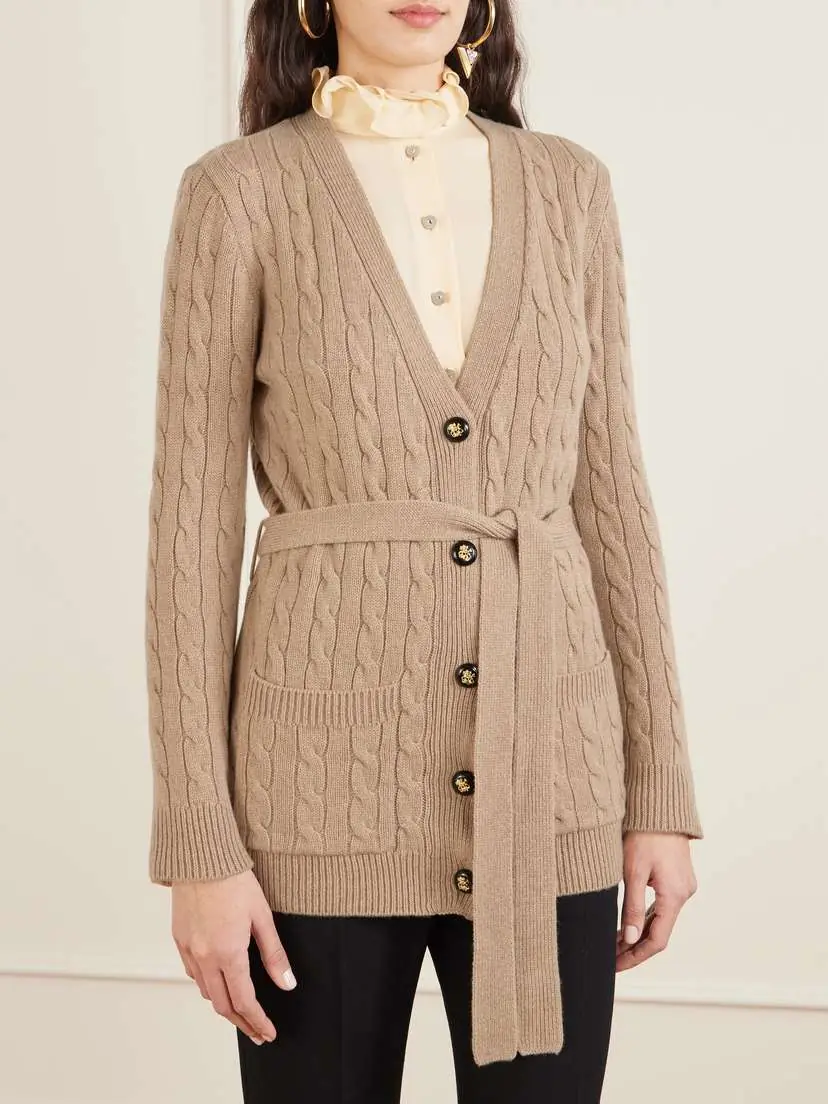 Valentino Garavani Cable-knit Cashmere Cardigan | Thumbnail 3 Valentino Garavani Cable-knit Cashmere Cardigan | Thumbnail 3