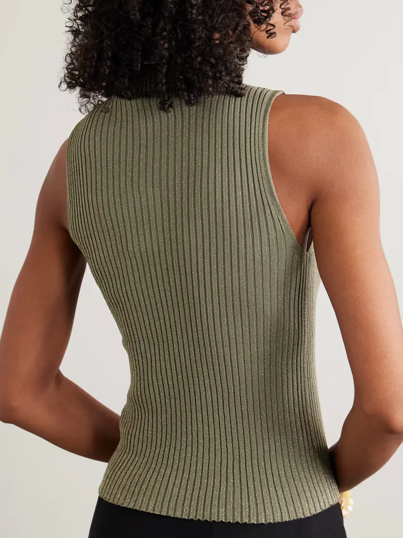 LESET Blake Ribbed Lurex Turtleneck Top | Thumbnail 4 LESET Blake Ribbed Lurex Turtleneck Top | Thumbnail 4