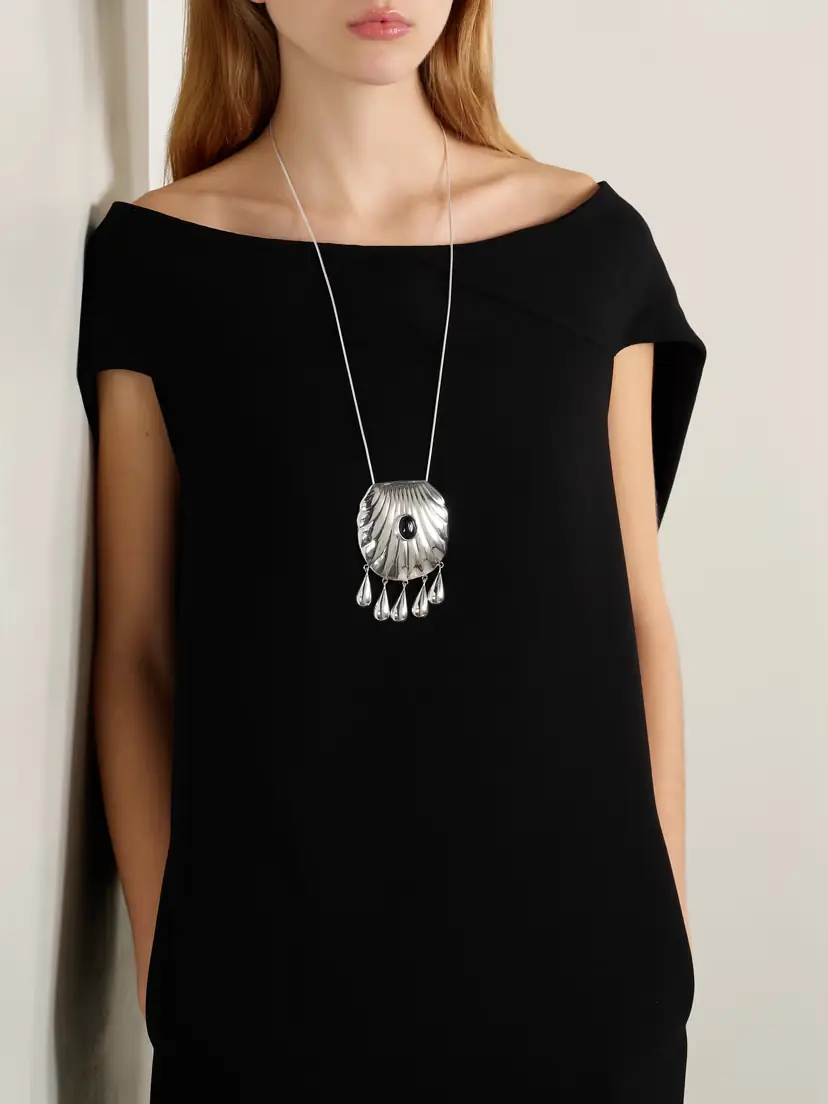 Juju Vera Petra Silver Onyx Necklace | Thumbnail 2 Juju Vera Petra Silver Onyx Necklace | Thumbnail 2