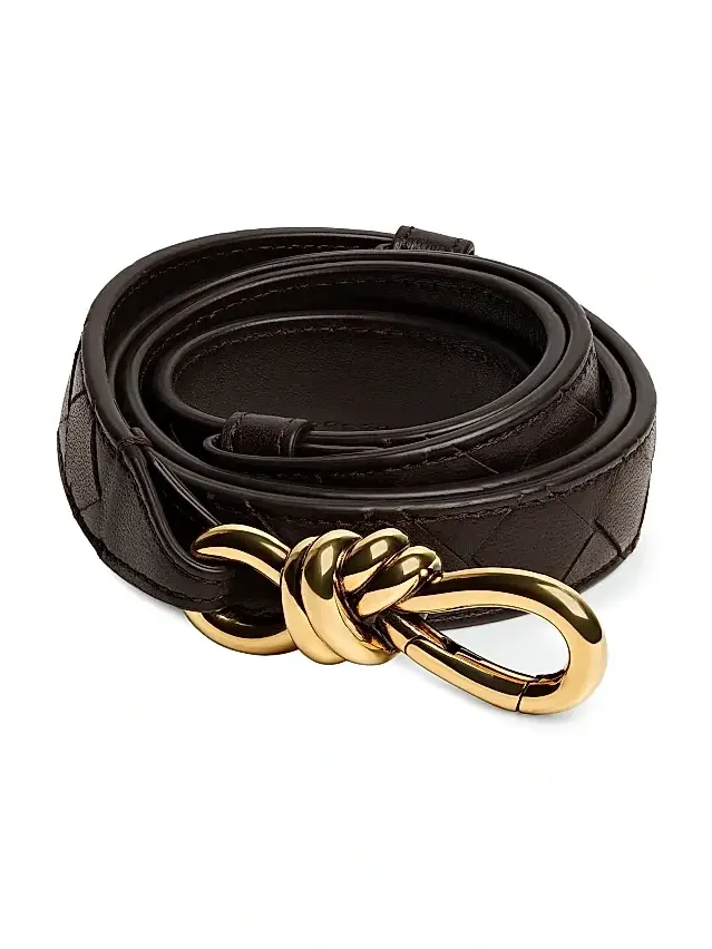 Bottega Veneta Women's Andiamo Intrecciato Leather Belt