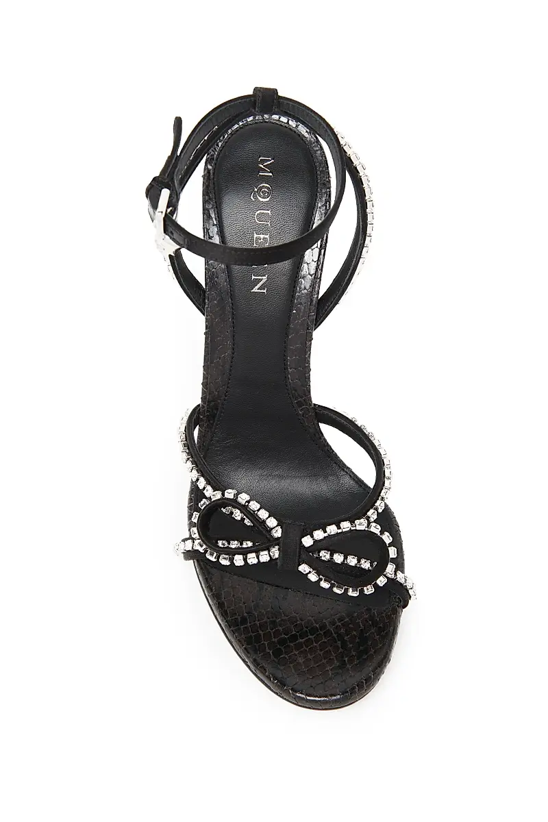 Alexander McQueen Women's Crystal-Embellished Bow Leather Sandals | Thumbnail 5 Alexander McQueen Women's Crystal-Embellished Bow Leather Sandals | Thumbnail 5