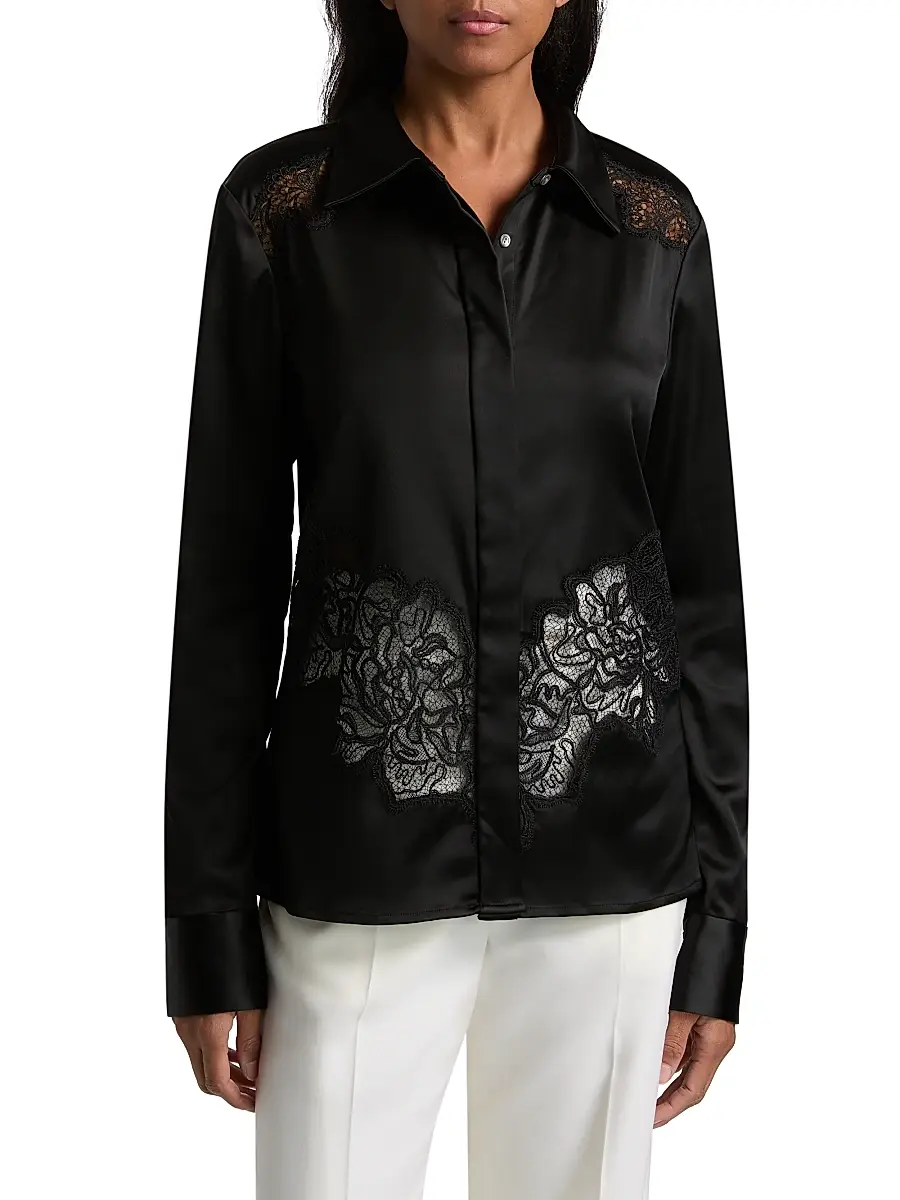 Ramy Brook Women's Serena Laced Satin Top | Thumbnail 3 Ramy Brook Women's Serena Laced Satin Top | Thumbnail 3