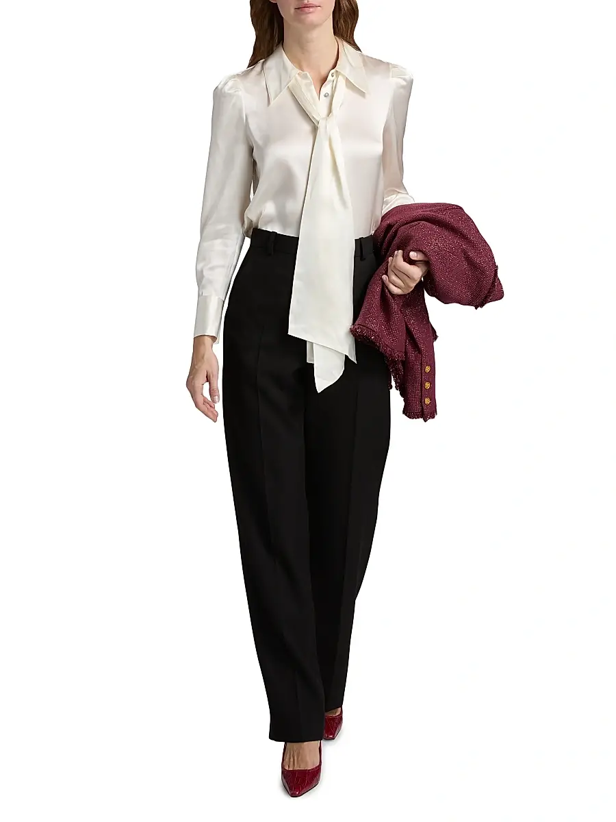 L'Agence Women's Honey Silk Tieneck Blouse | Thumbnail 2 L'Agence Women's Honey Silk Tieneck Blouse | Thumbnail 2