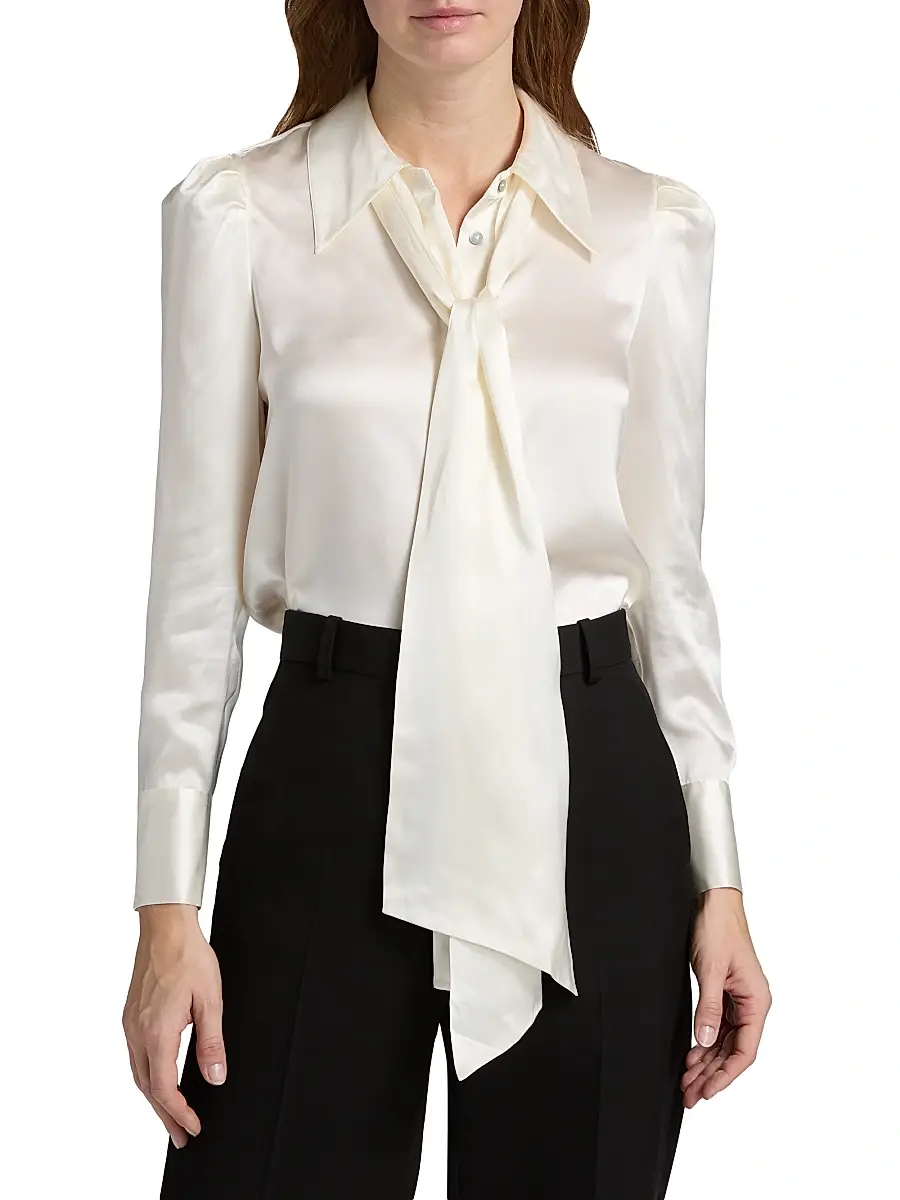 L'Agence Women's Honey Silk Tieneck Blouse | Thumbnail 3 L'Agence Women's Honey Silk Tieneck Blouse | Thumbnail 3