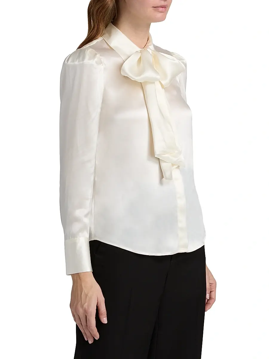 L'Agence Women's Honey Silk Tieneck Blouse | Thumbnail 4 L'Agence Women's Honey Silk Tieneck Blouse | Thumbnail 4