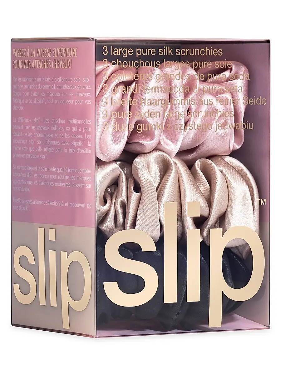 slip Women's 3-Piece Pure Silk Scrunchie Set - Mixed | Thumbnail 3 slip Women's 3-Piece Pure Silk Scrunchie Set - Mixed | Thumbnail 3