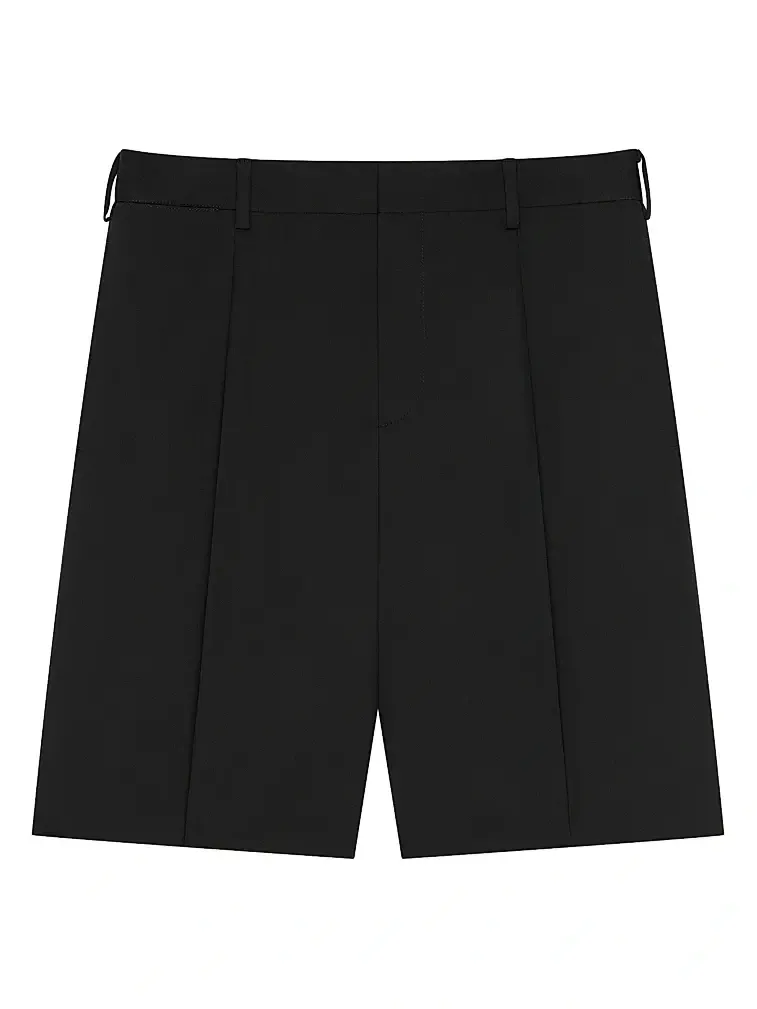 Givenchy Men's Double Pleated Bermuda Shorts in Wool - Black