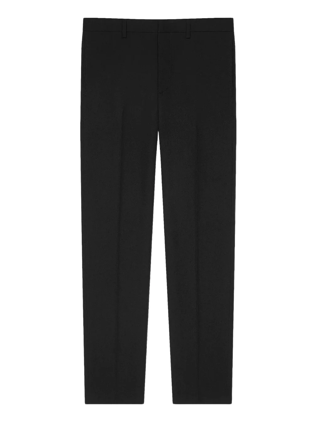 Men's Fitted Leg Tailored Trousers in Wool - Black Men's Fitted Leg Tailored Trousers in Wool - Black