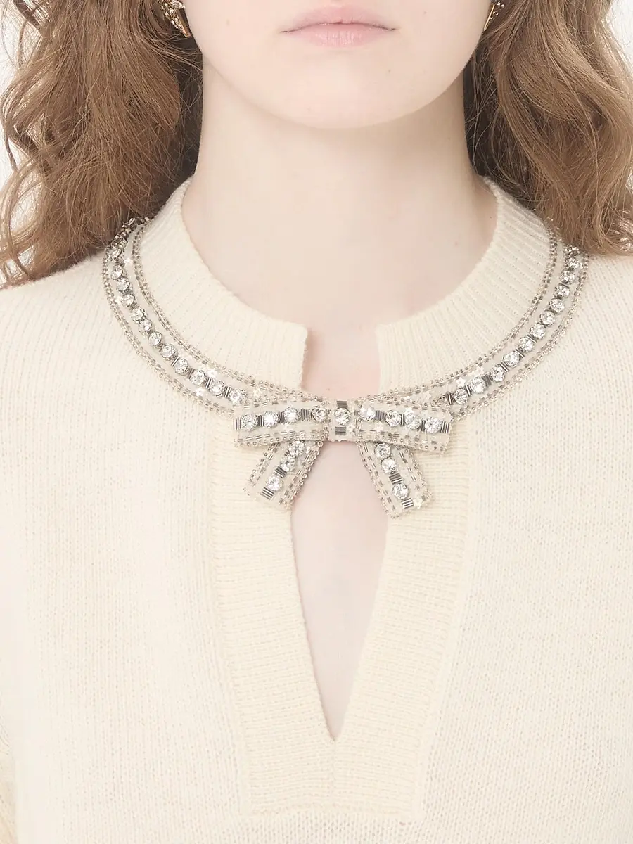 Valentino Women's Embroidered Wool Jumper | Thumbnail 5