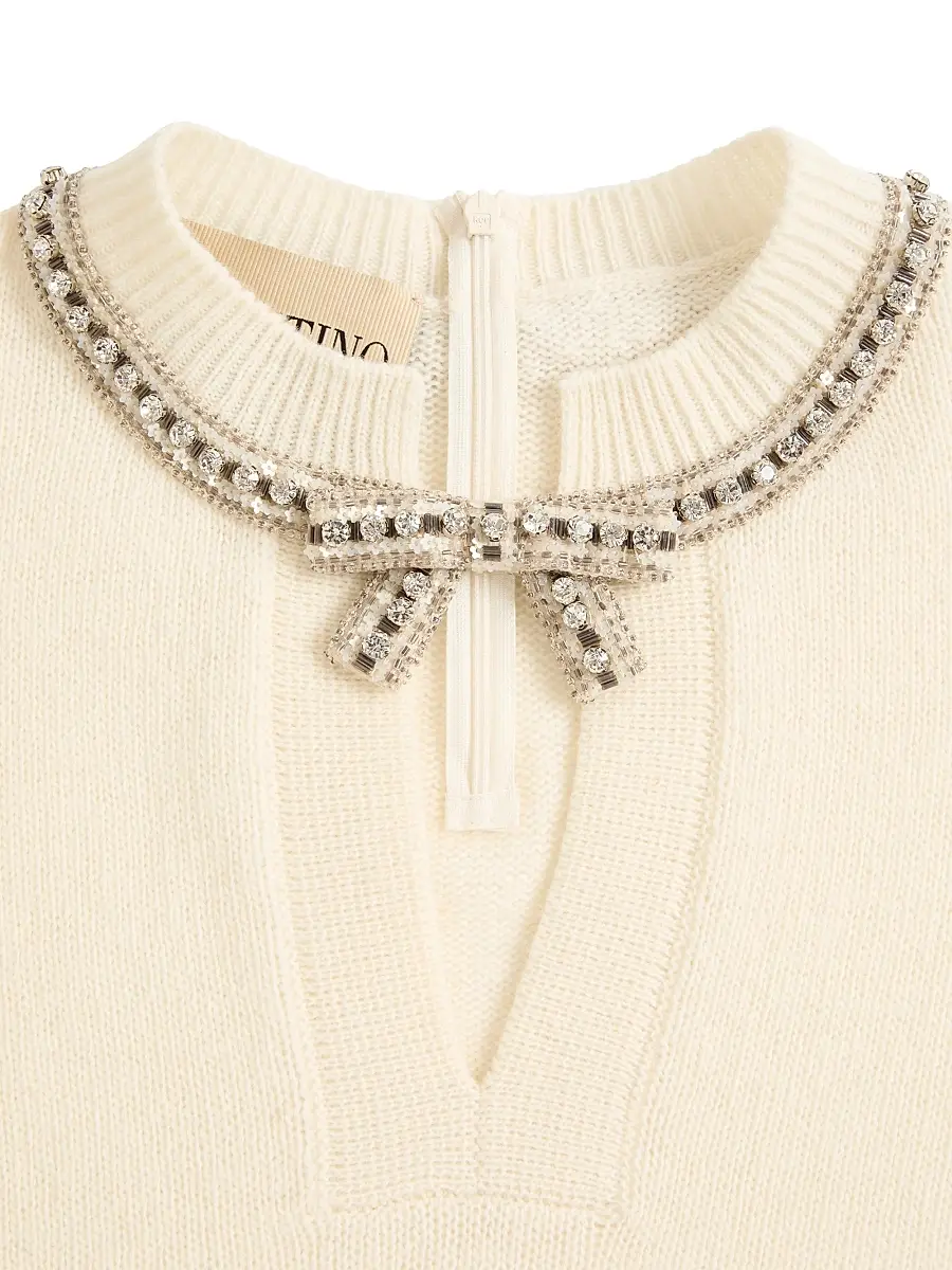 Valentino Women's Embroidered Wool Jumper | Thumbnail 6