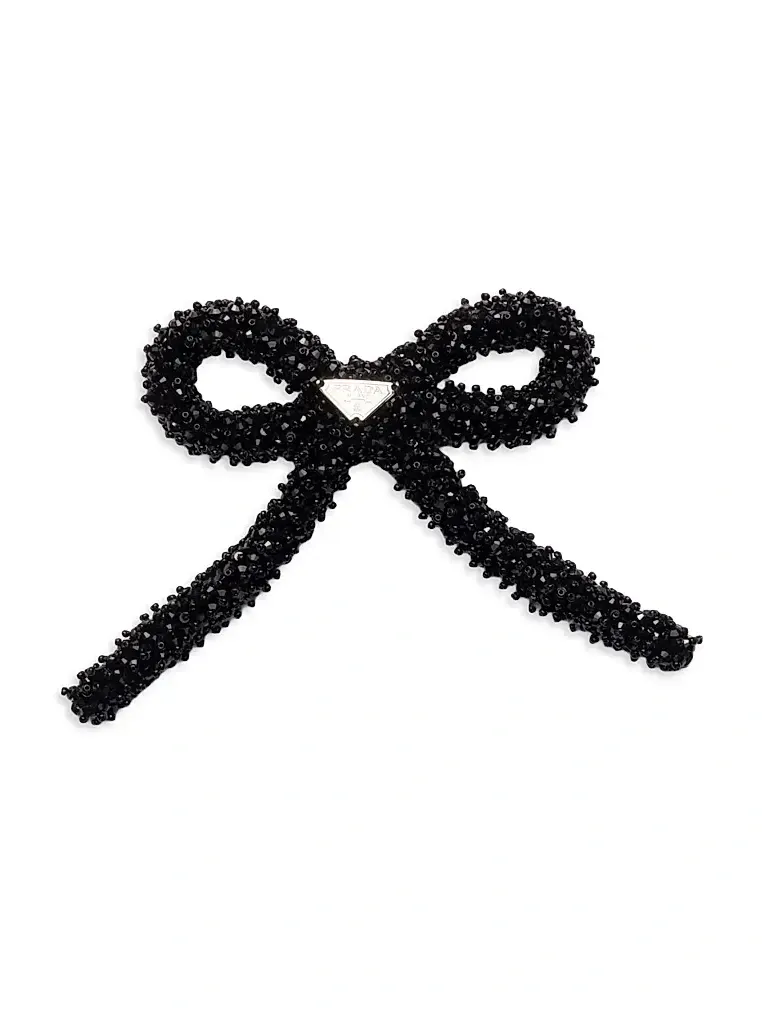 Women's Hair Clip with Crystals - Black