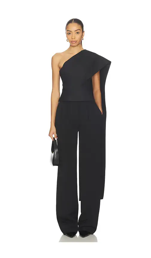 One-shoulder Cape Top