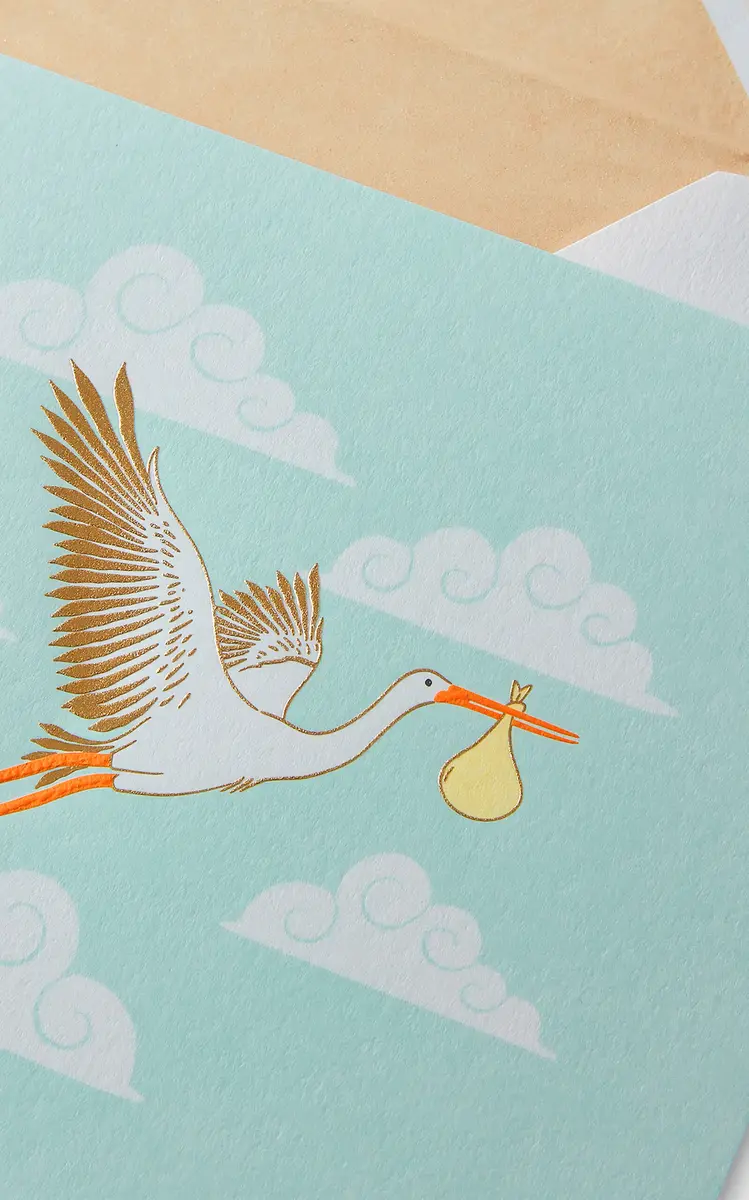 Smythson Stork Birth Greeting Card | Thumbnail 2 Smythson Stork Birth Greeting Card | Thumbnail 2