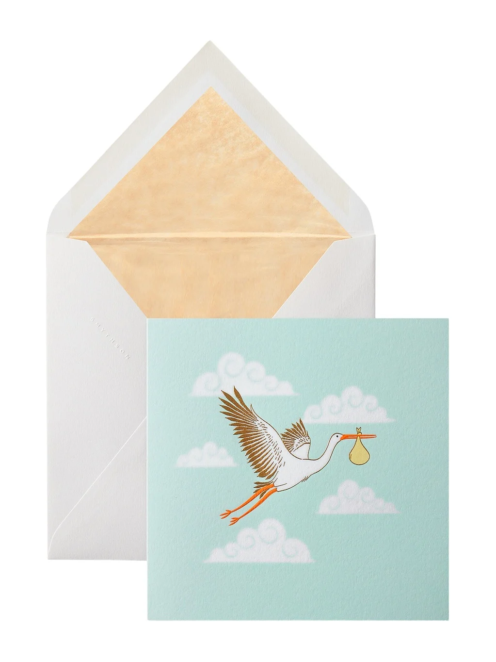 Smythson Stork Birth Greeting Card