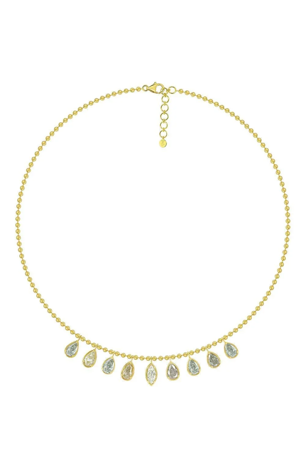 Nine Diamond Pendant Drop Necklace Nine Diamond Pendant Drop Necklace