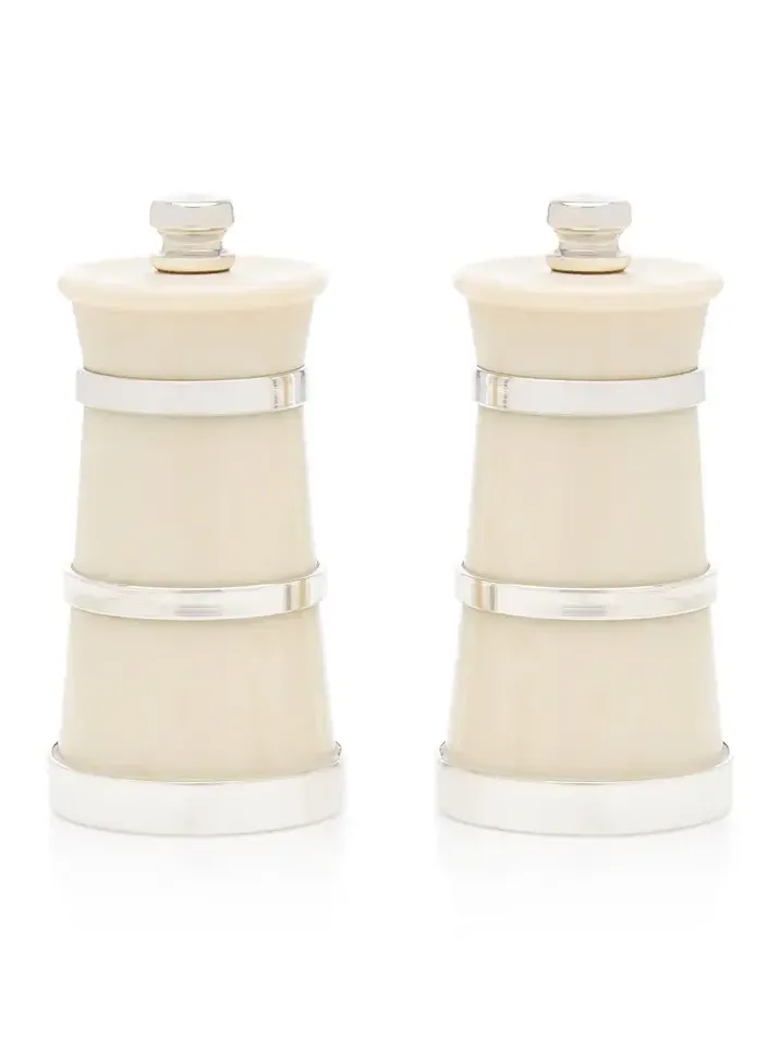 Moda Domus Ivory Silver Salt and Pepper Grinder Set