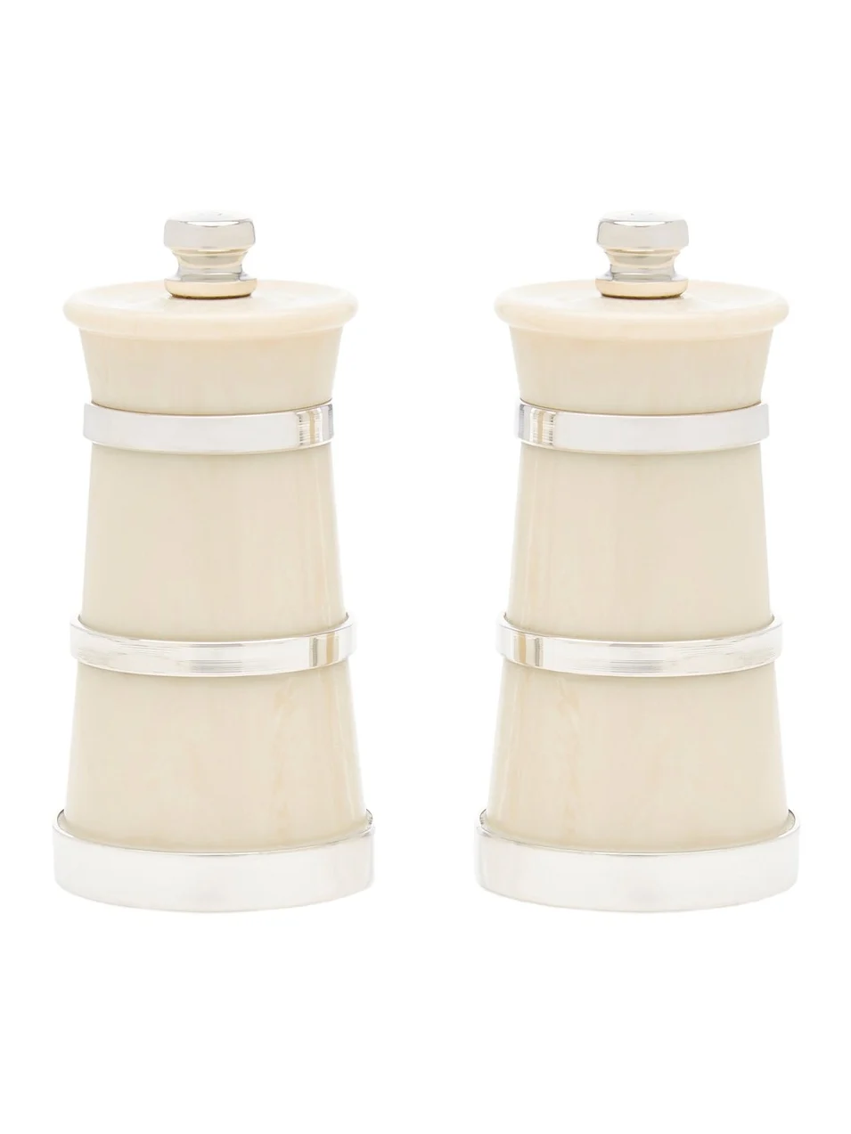 Moda Domus Ivory Silver Salt and Pepper Grinder Set