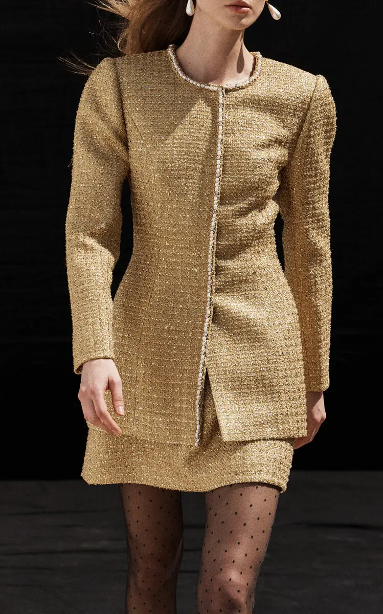 Carolina Herrera Embellished Lurex Tweed Jacket | Thumbnail 2