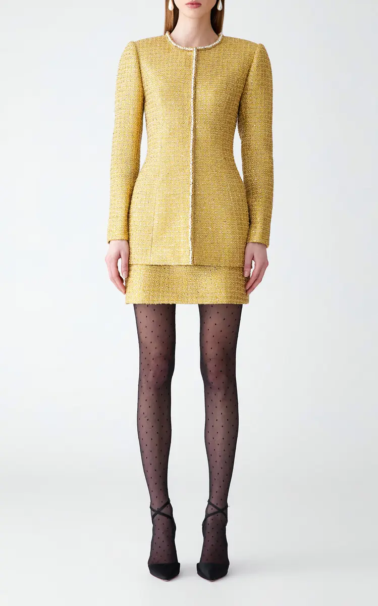 Carolina Herrera Embellished Lurex Tweed Jacket | Thumbnail 3