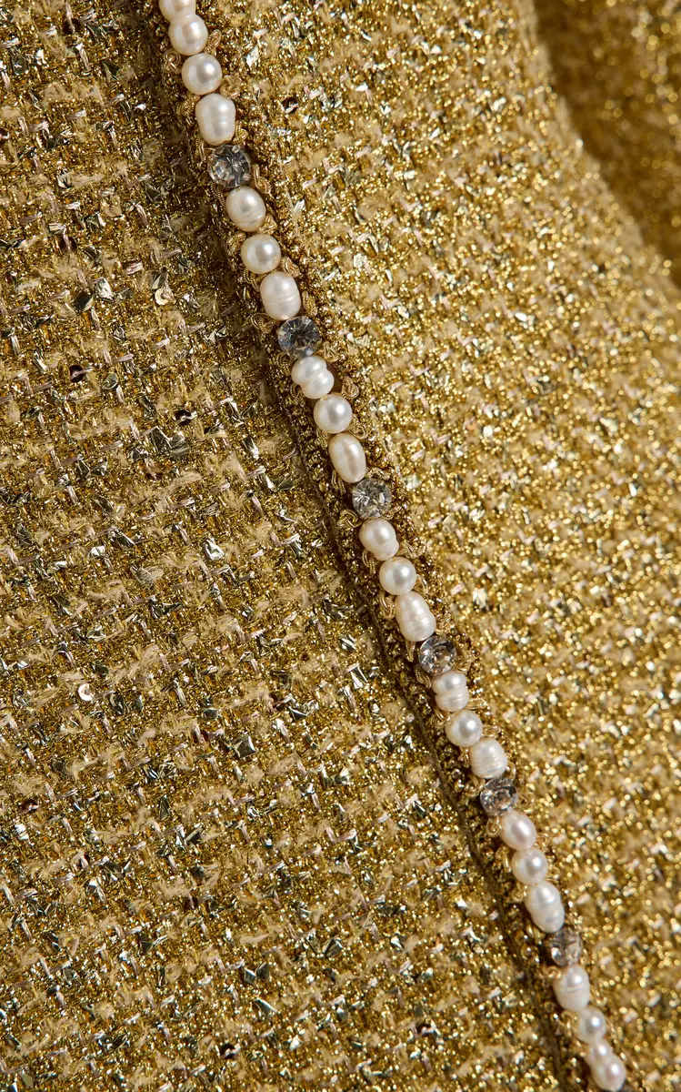 Carolina Herrera Embellished Lurex Tweed Jacket | Thumbnail 6