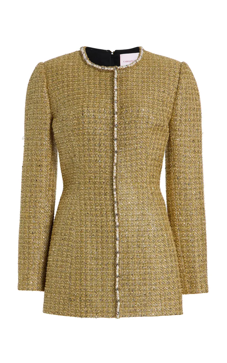 Carolina Herrera Embellished Lurex Tweed Jacket | Thumbnail 7