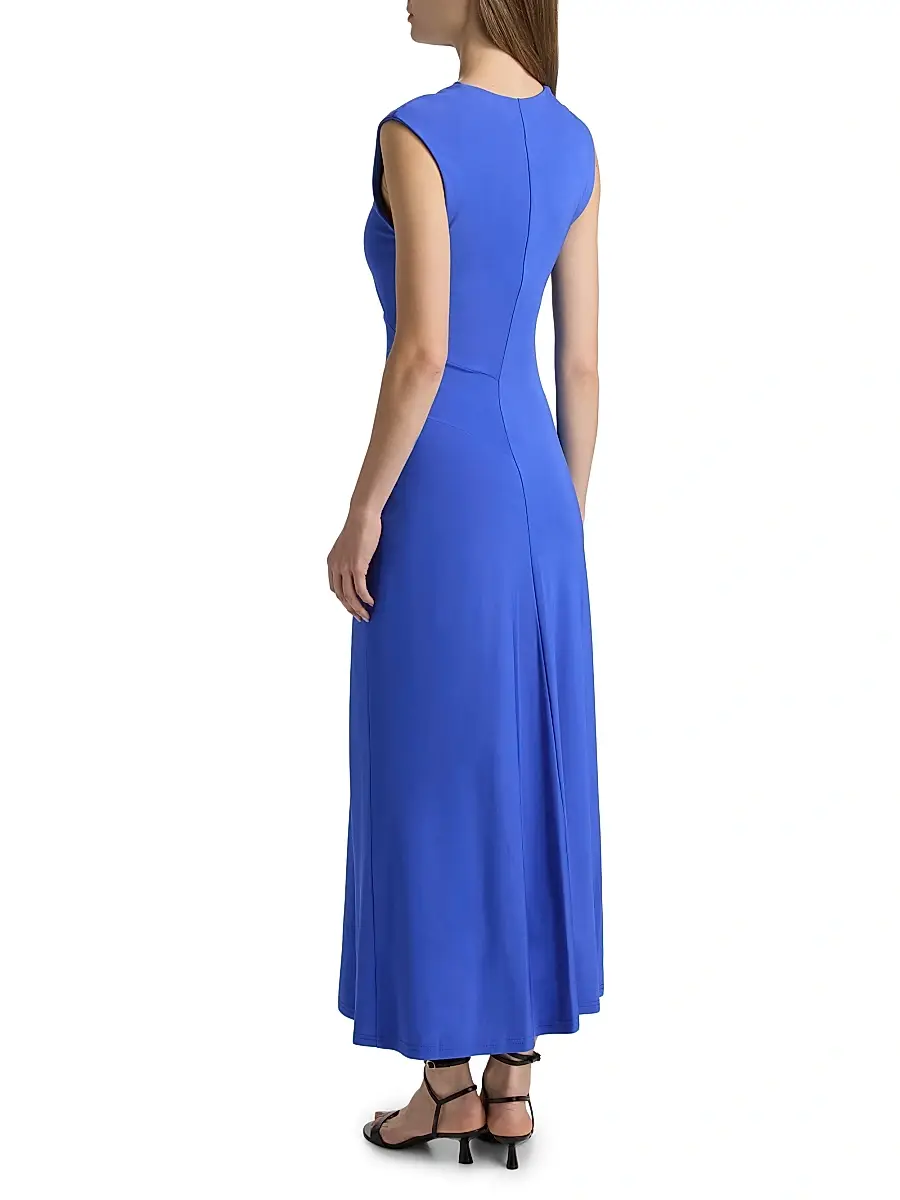 SIMKHAI Women's Acacia Ruched Jersey Midi-Dress - Cobalt Blue | Thumbnail 5 SIMKHAI Women's Acacia Ruched Jersey Midi-Dress - Cobalt Blue | Thumbnail 5