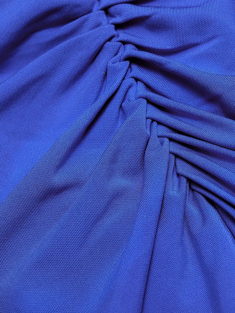 SIMKHAI Women's Acacia Ruched Jersey Midi-Dress - Cobalt Blue | Thumbnail 7 SIMKHAI Women's Acacia Ruched Jersey Midi-Dress - Cobalt Blue | Thumbnail 7