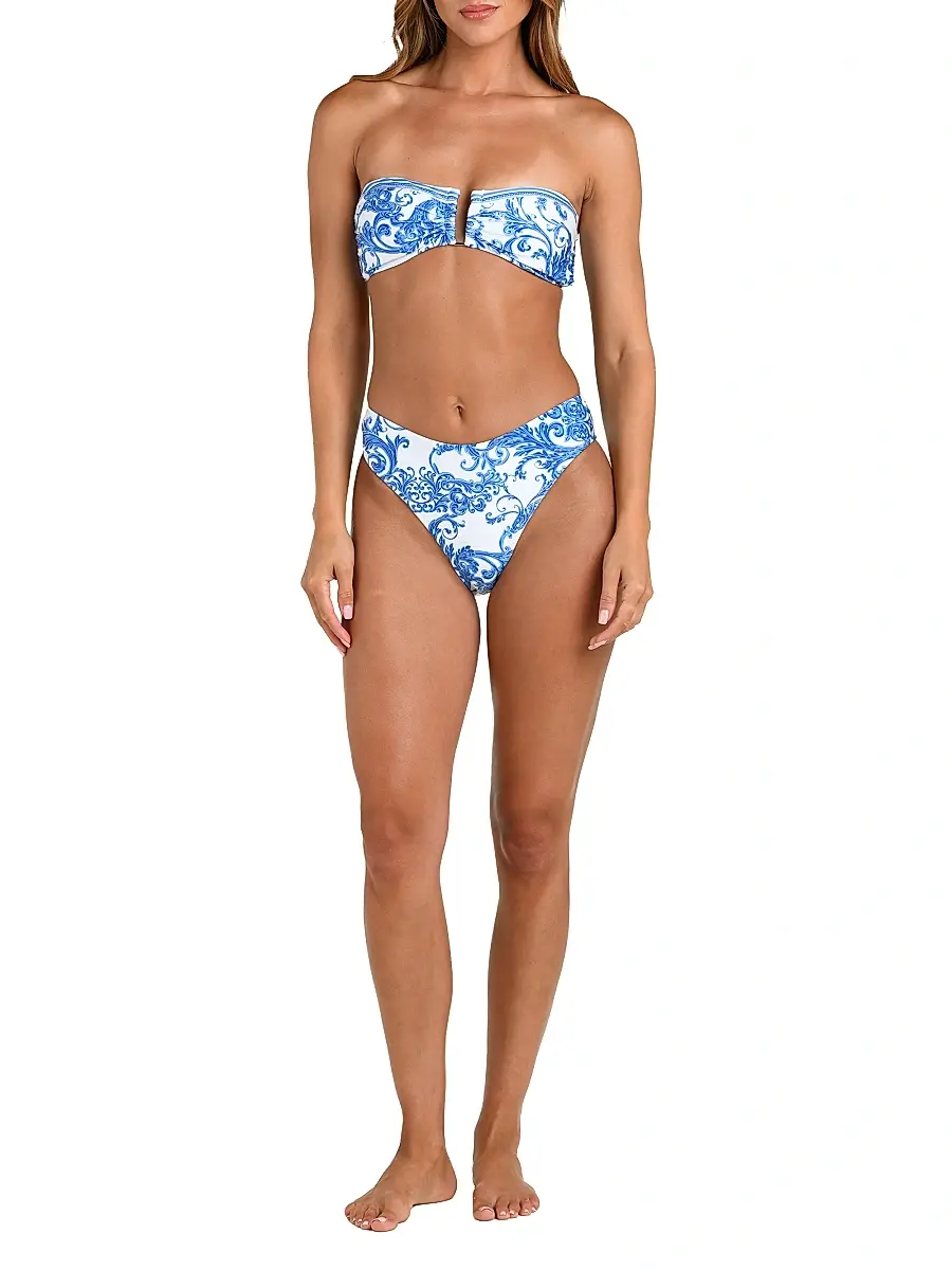 L'Agence Women's Baroque Krysta Printed Bandeau Bikini Top | Thumbnail 2 L'Agence Women's Baroque Krysta Printed Bandeau Bikini Top | Thumbnail 2