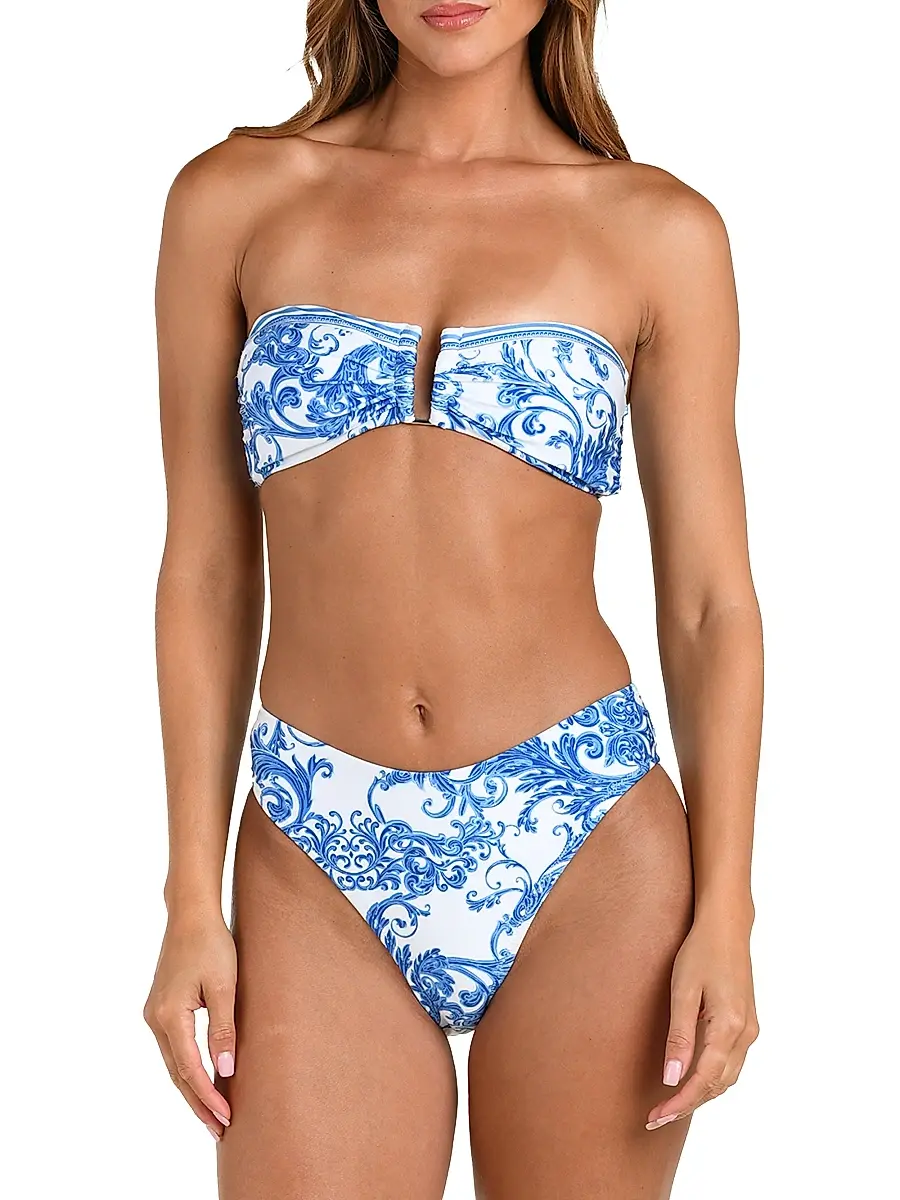 L'Agence Women's Baroque Krysta Printed Bandeau Bikini Top | Thumbnail 3 L'Agence Women's Baroque Krysta Printed Bandeau Bikini Top | Thumbnail 3