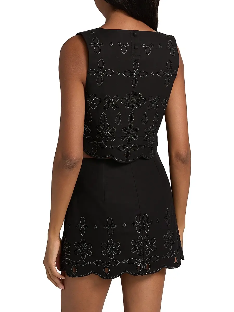 Hemant & Nandita Women's Hira Crystal-Embellished Floral Cotton Tank | Thumbnail 5 Hemant & Nandita Women's Hira Crystal-Embellished Floral Cotton Tank | Thumbnail 5