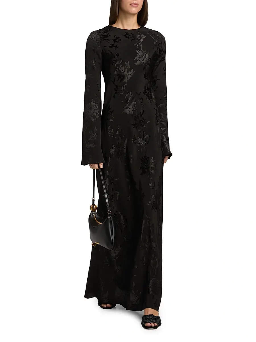 Hemant & Nandita Women's Aura Jacquard Back-Tie Maxi Dress | Thumbnail 2 Hemant & Nandita Women's Aura Jacquard Back-Tie Maxi Dress | Thumbnail 2