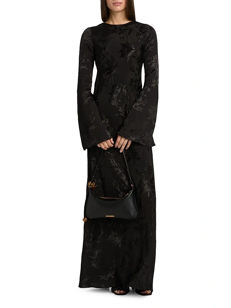 Hemant & Nandita Women's Aura Jacquard Back-Tie Maxi Dress | Thumbnail 3 Hemant & Nandita Women's Aura Jacquard Back-Tie Maxi Dress | Thumbnail 3