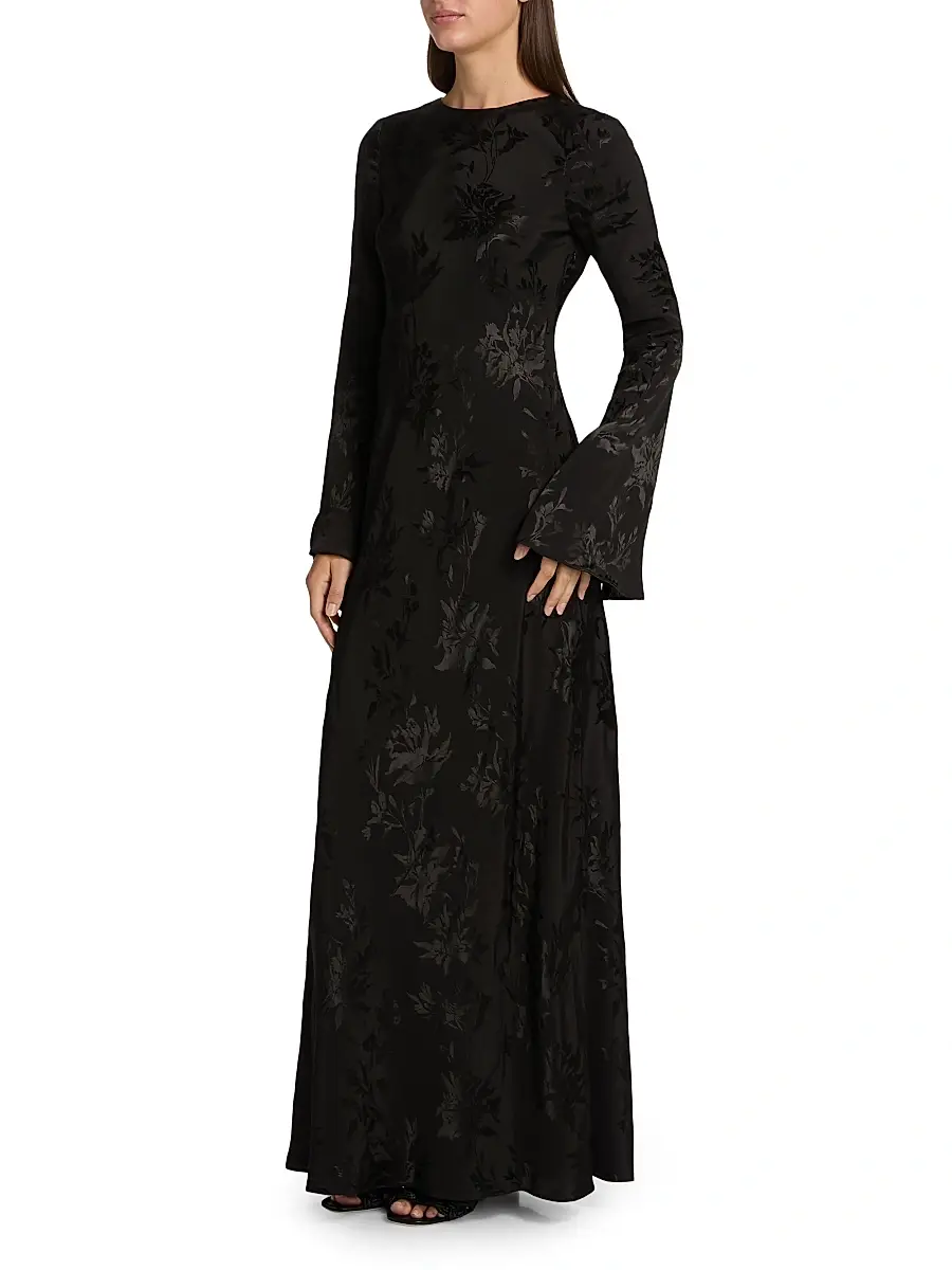Hemant & Nandita Women's Aura Jacquard Back-Tie Maxi Dress | Thumbnail 4 Hemant & Nandita Women's Aura Jacquard Back-Tie Maxi Dress | Thumbnail 4