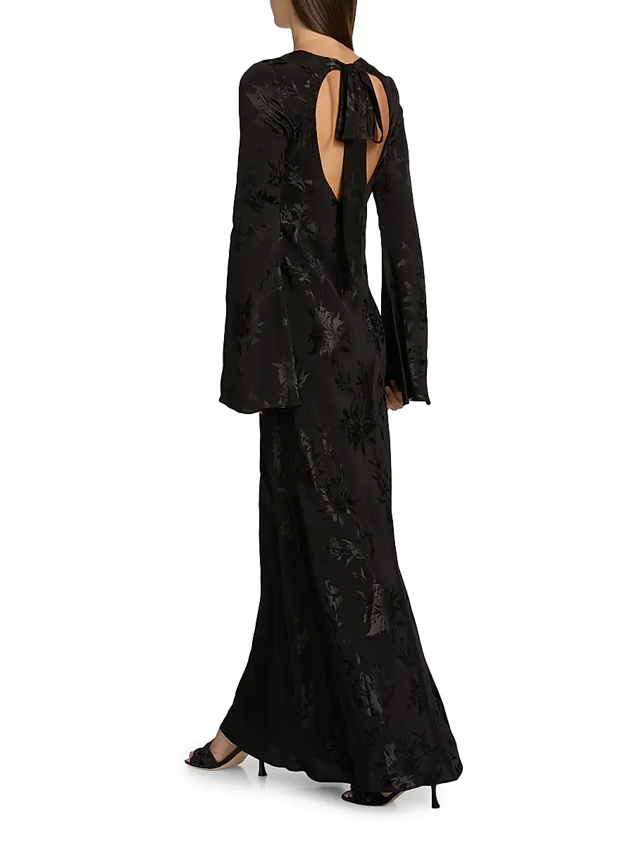 Hemant & Nandita Women's Aura Jacquard Back-Tie Maxi Dress | Thumbnail 5 Hemant & Nandita Women's Aura Jacquard Back-Tie Maxi Dress | Thumbnail 5