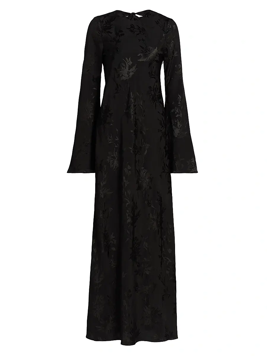 Hemant & Nandita Women's Aura Jacquard Back-Tie Maxi Dress