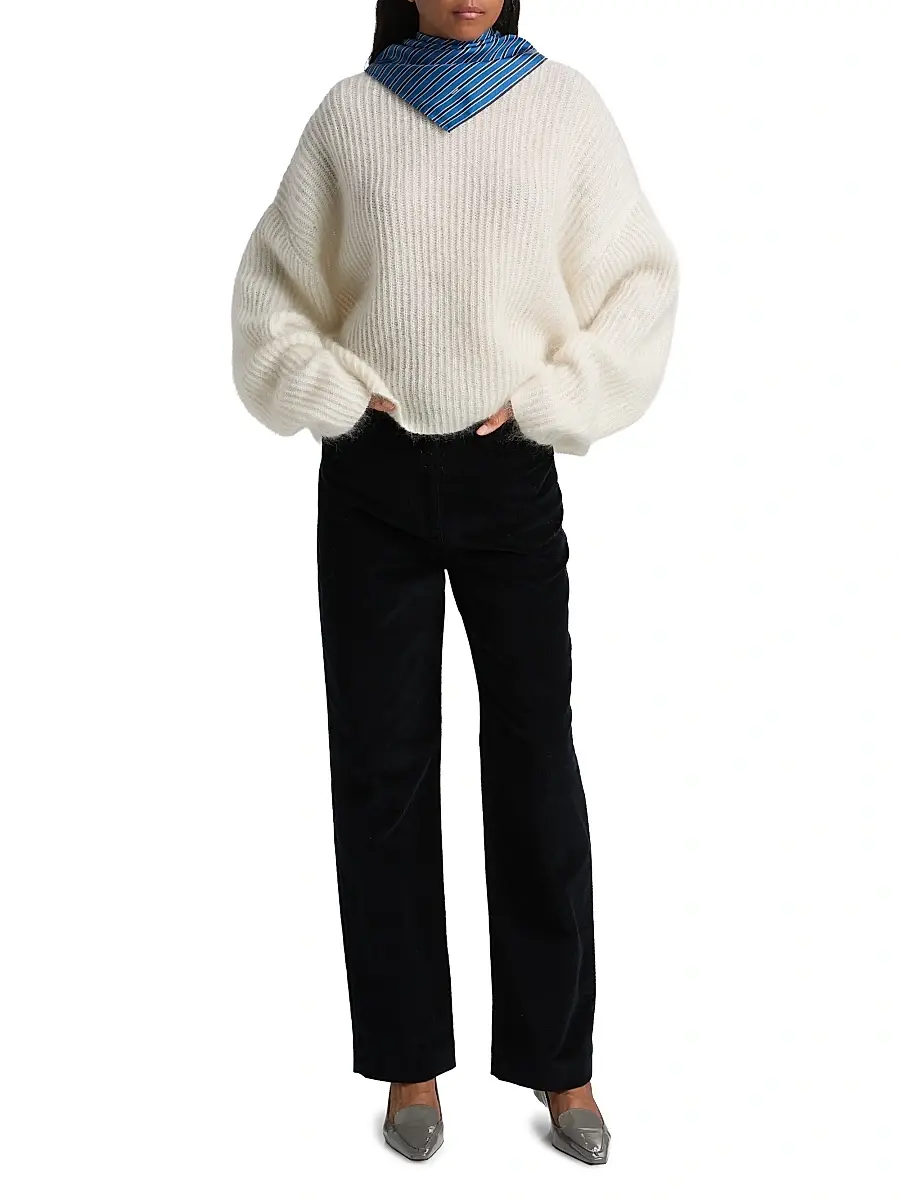 TOTEME Women's Oversized Rib-Knit Mohair-Blend Sweater | Thumbnail 2
