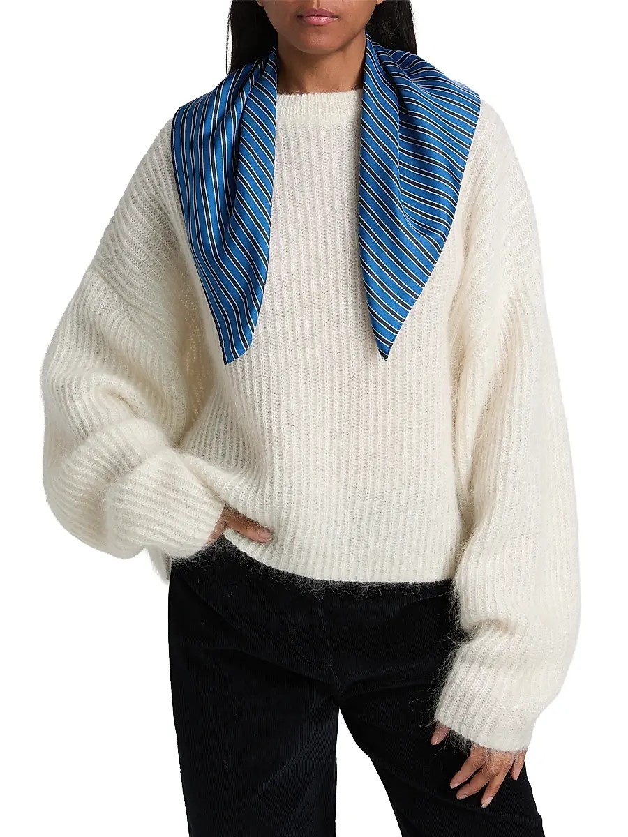 TOTEME Women's Oversized Rib-Knit Mohair-Blend Sweater | Thumbnail 3