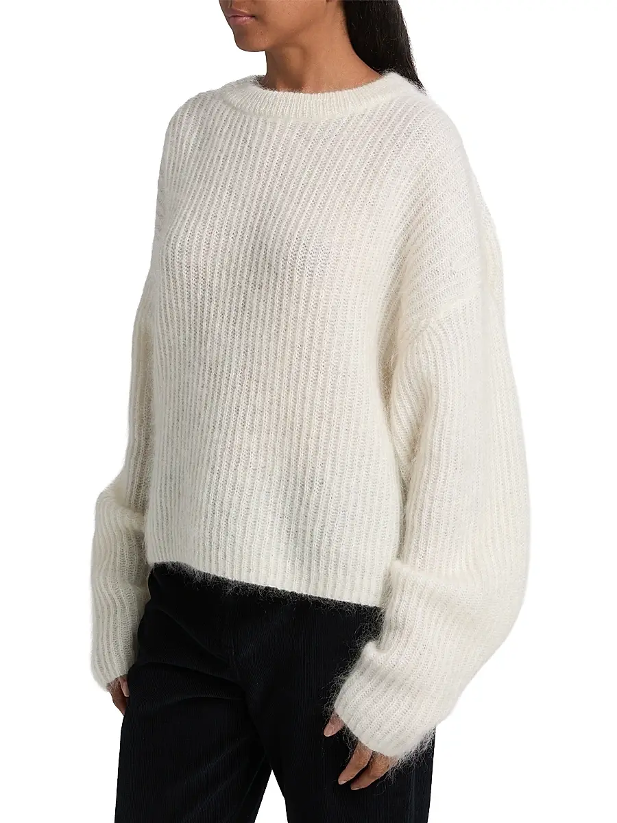 TOTEME Women's Oversized Rib-Knit Mohair-Blend Sweater | Thumbnail 4
