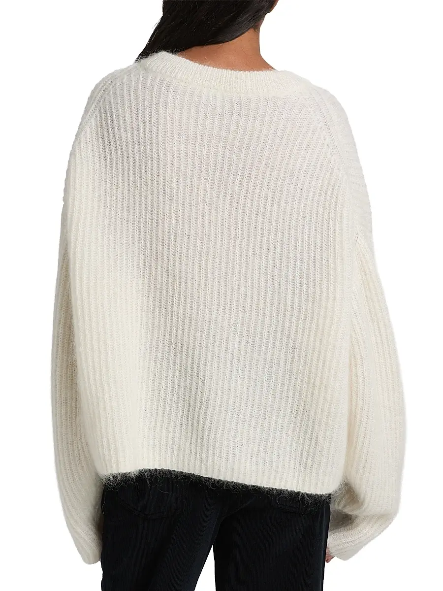 TOTEME Women's Oversized Rib-Knit Mohair-Blend Sweater | Thumbnail 5