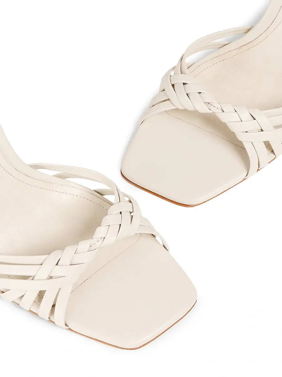 Schutz Women's Tara 110MM Crisscross Leather Stiletto Sandals | Thumbnail 4