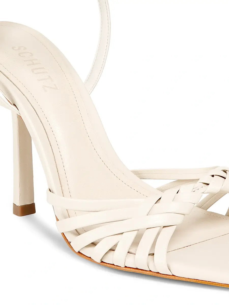 Schutz Women's Tara 110MM Crisscross Leather Stiletto Sandals | Thumbnail 5