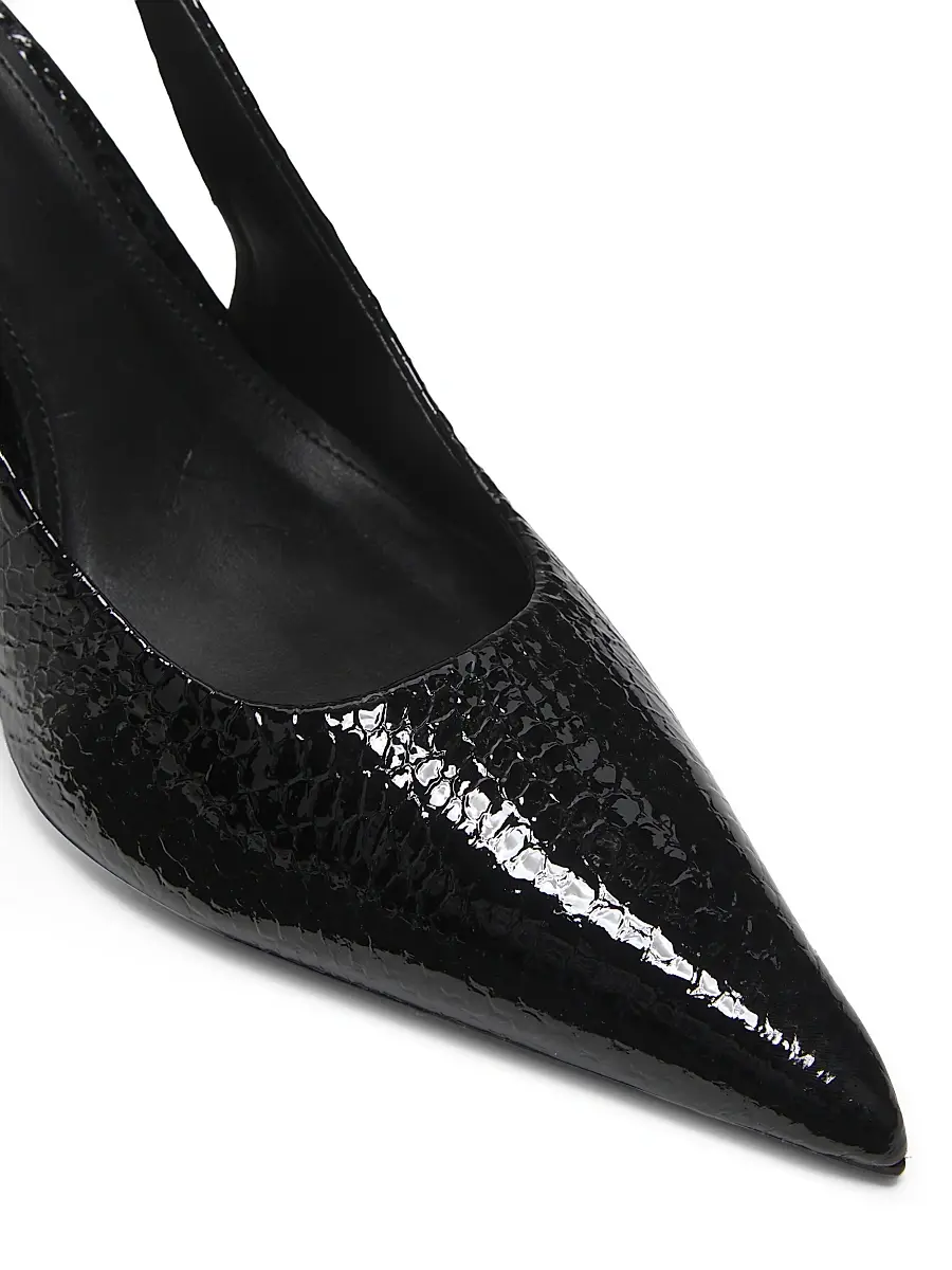 Schutz Women's Paola 90MM Snake-Embossed Leather Slingback Pumps | Thumbnail 5