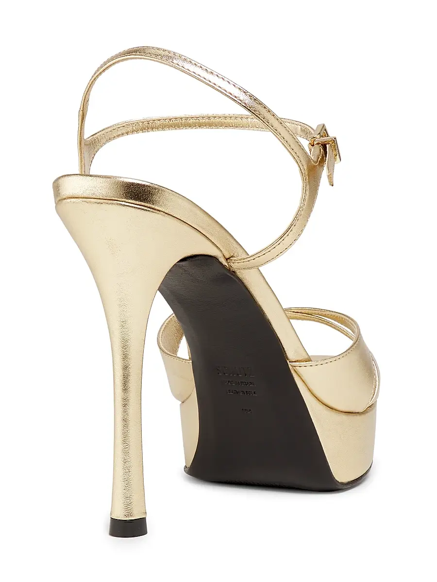 Schutz Women's Maxine 120MM Metallic Leather Platform Sandals | Thumbnail 3