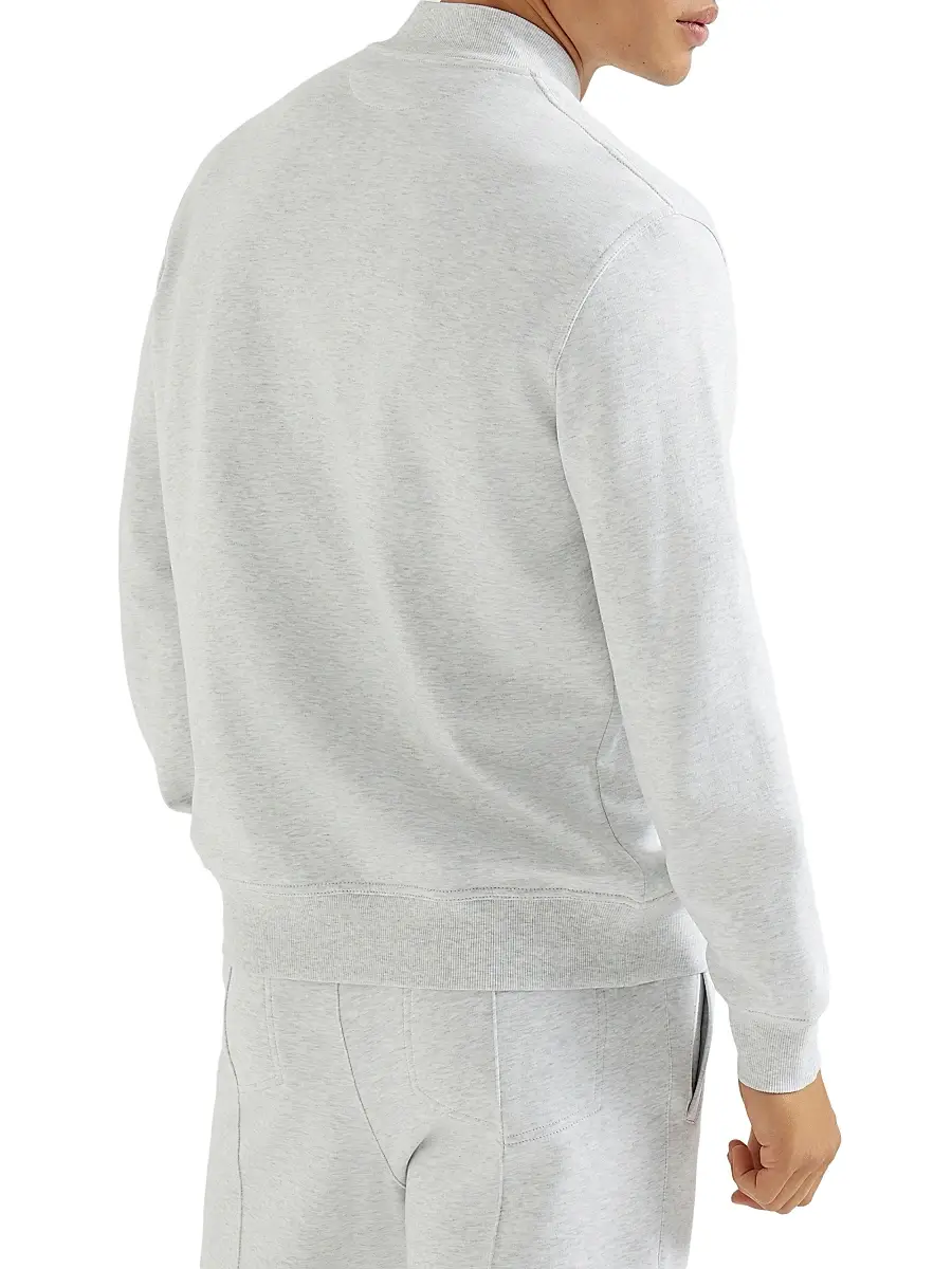 Brunello Cucinelli Men's Techno Cotton French Terry Sweatshirt with Zipper | Thumbnail 3