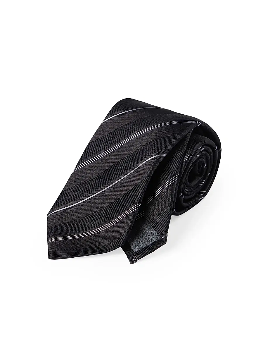 Brunello Cucinelli Men's Striped Silk Tie | Thumbnail 3