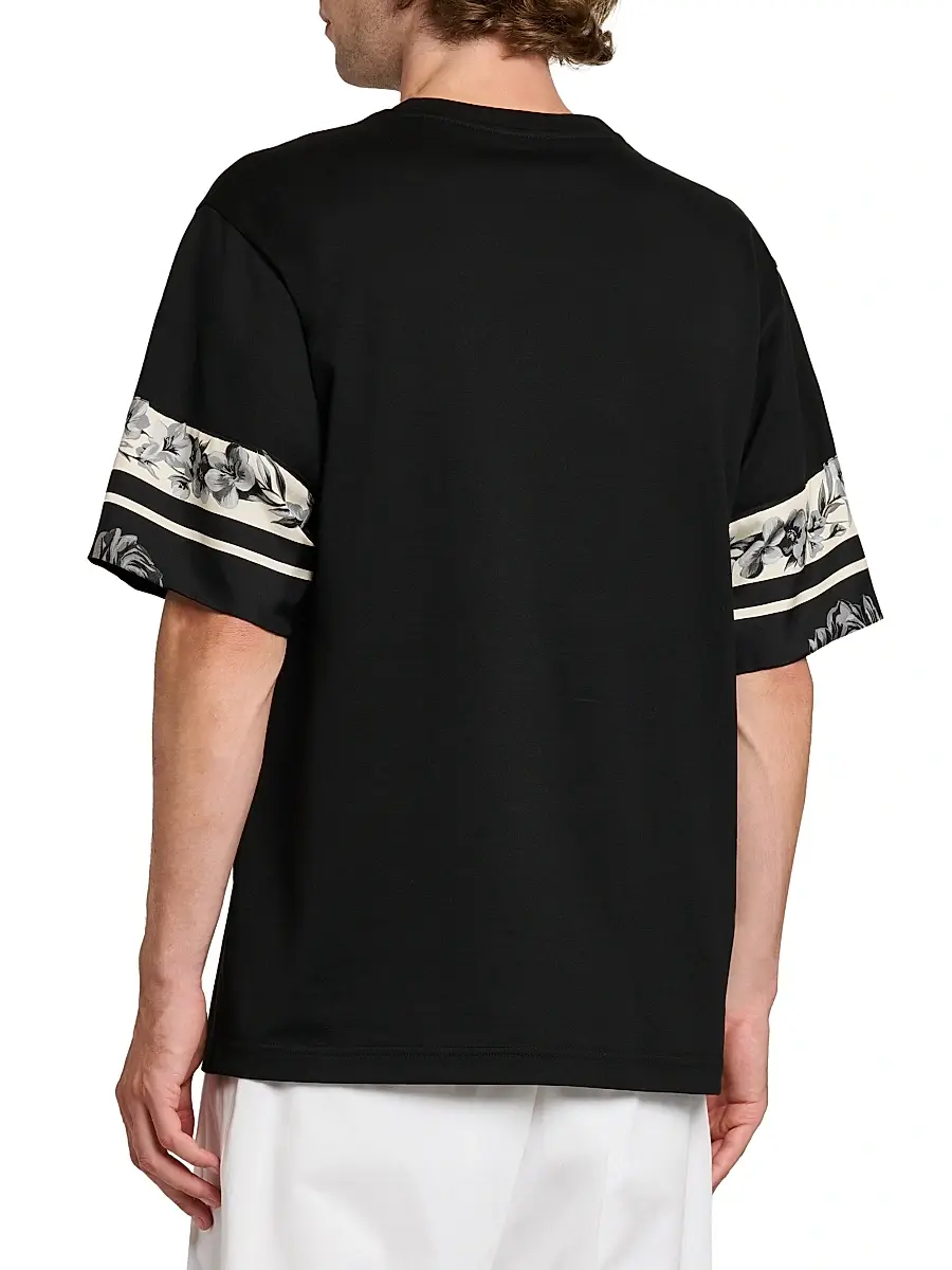 Dolce & Gabbana Men's Floral Cotton-Silk T-Shirt | Thumbnail 5 Dolce & Gabbana Men's Floral Cotton-Silk T-Shirt | Thumbnail 5