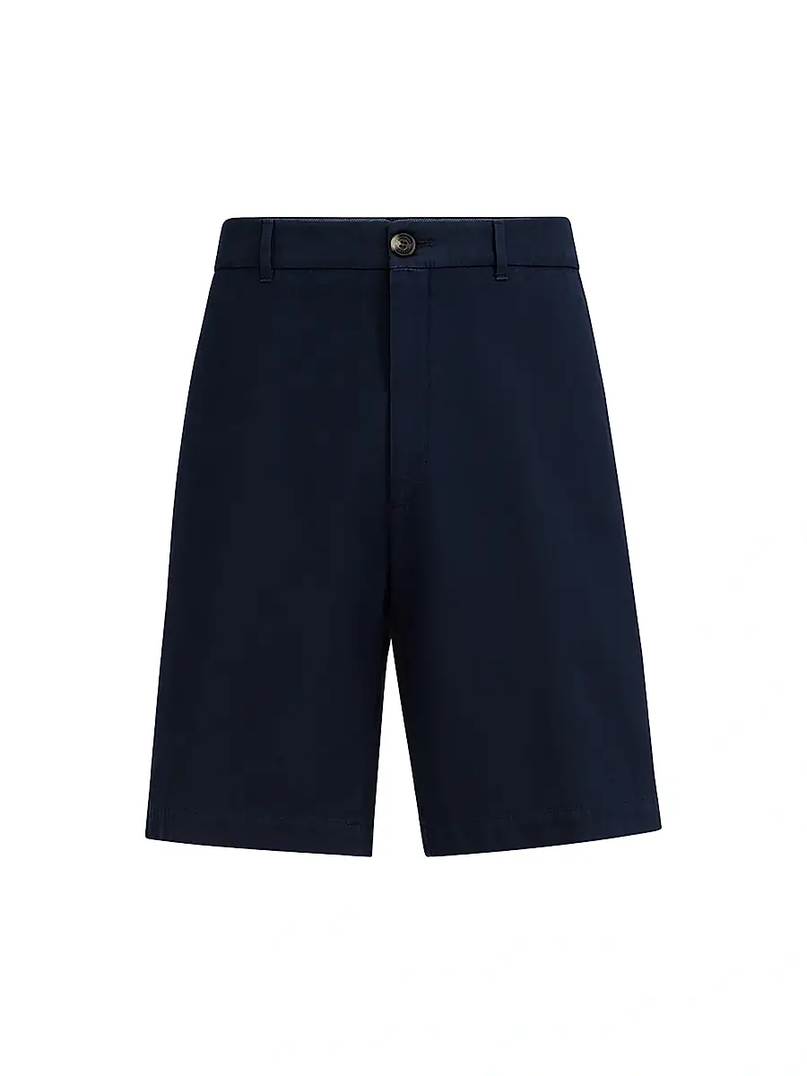 Brunello Cucinelli Men's Garment Dyed Bermuda Shorts in Twisted Cotton Gabardine - White | Thumbnail 7