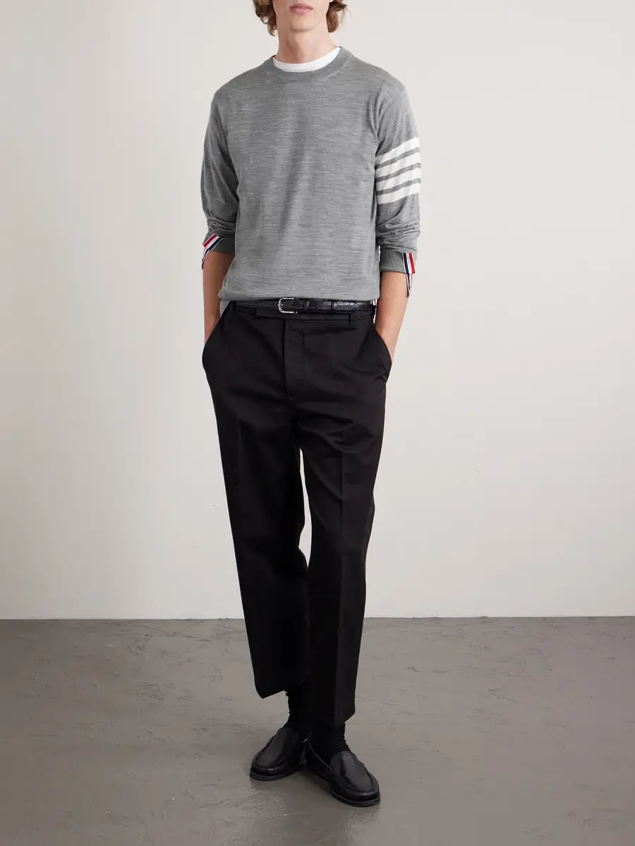 Thom Browne Slim-Fit Striped Merino Wool Sweater - Men | Thumbnail 2