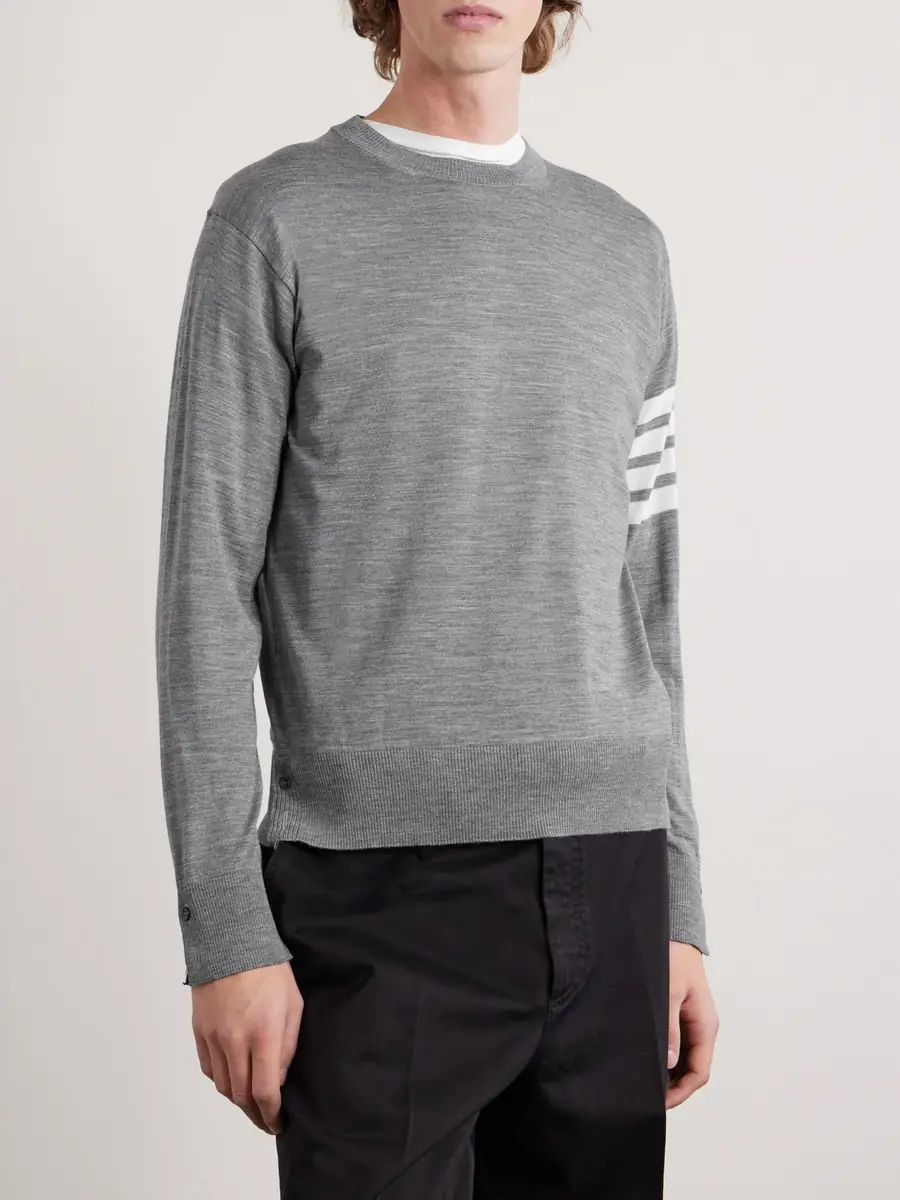 Thom Browne Slim-Fit Striped Merino Wool Sweater - Men | Thumbnail 3