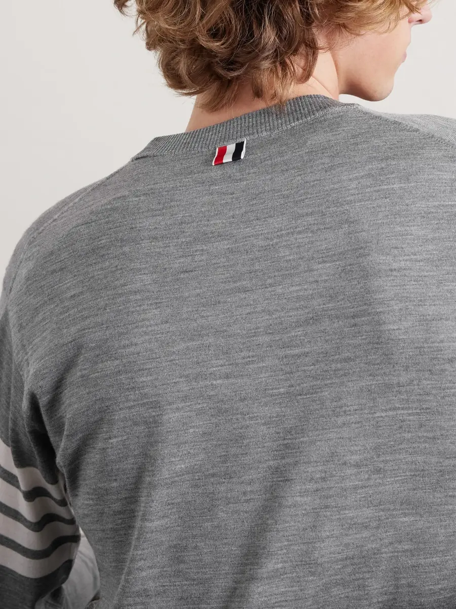 Thom Browne Slim-Fit Striped Merino Wool Sweater - Men | Thumbnail 5